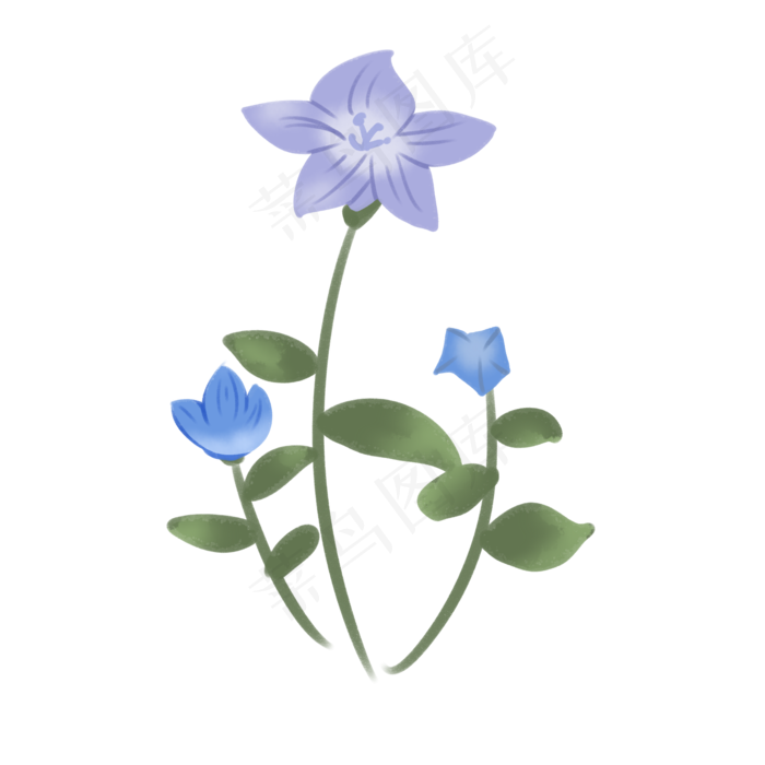 唯美中国古风水彩插画,免抠元素