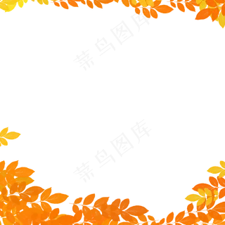 水彩风格花卉花环叶子01