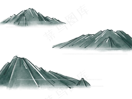 水墨中国风山水手绘免扣