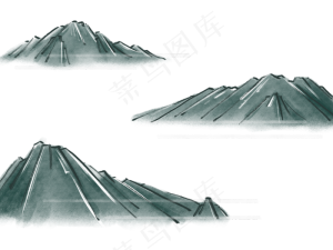 水墨中国风山水手绘免扣