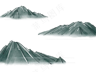 水墨中国风山水手绘免扣