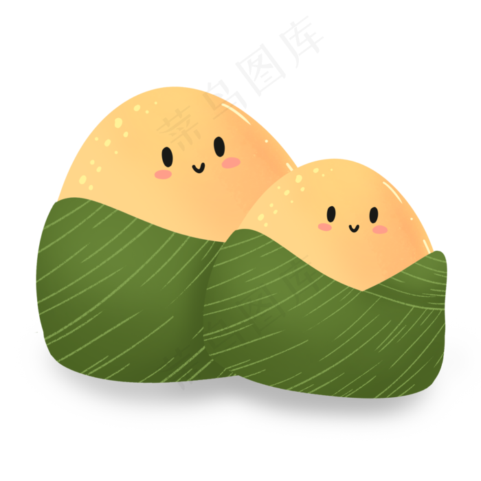 绿色可爱卡通端午节手绘粽子