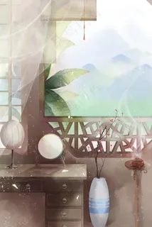 夏日古风园林山水植物风景 夏日古风园林山水植物风景