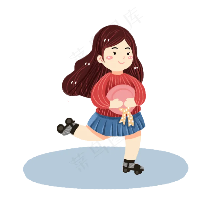 儿童节女孩溜冰素材(2000X2000(DPI:300))psd模版下载