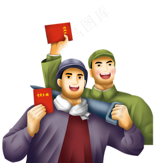 2个彩绘党员人物图案