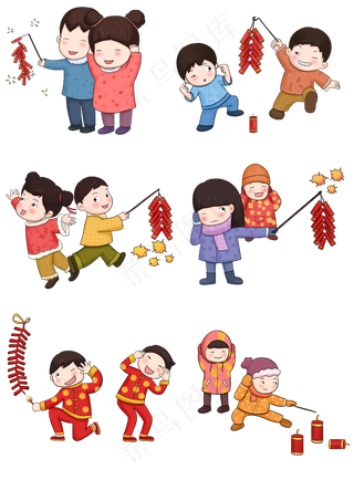 元宵节放鞭炮闹元宵,免抠元素