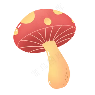 红色卡通六一儿童节蘑菇
