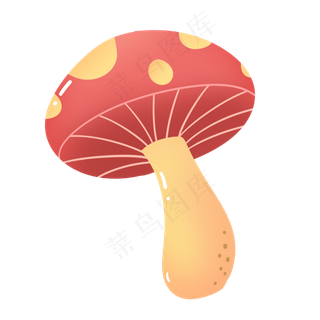 红色卡通六一儿童节蘑菇
