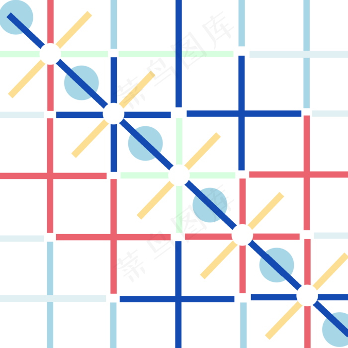 彩色几何印花装饰图,免抠元素