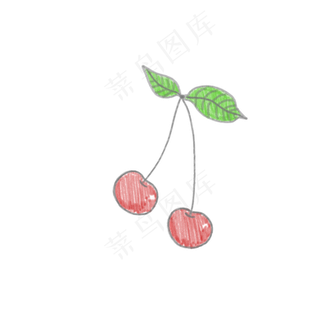 涂鸦简笔画樱桃PNG