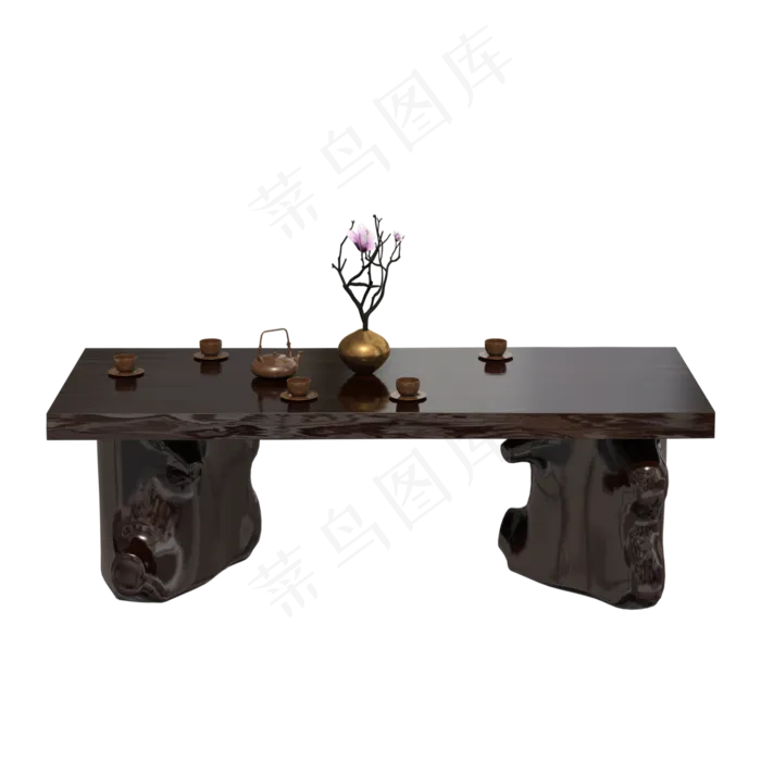 实木茶几茶具套装,免抠元素(3000X3000(DPI:72))psd模版下载