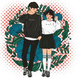 现代时尚情侣小插图