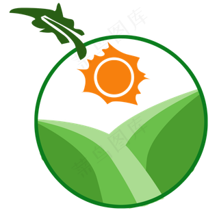 矢量绿色农场生态水果图标