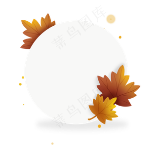 秋天圆形枫叶留言纸