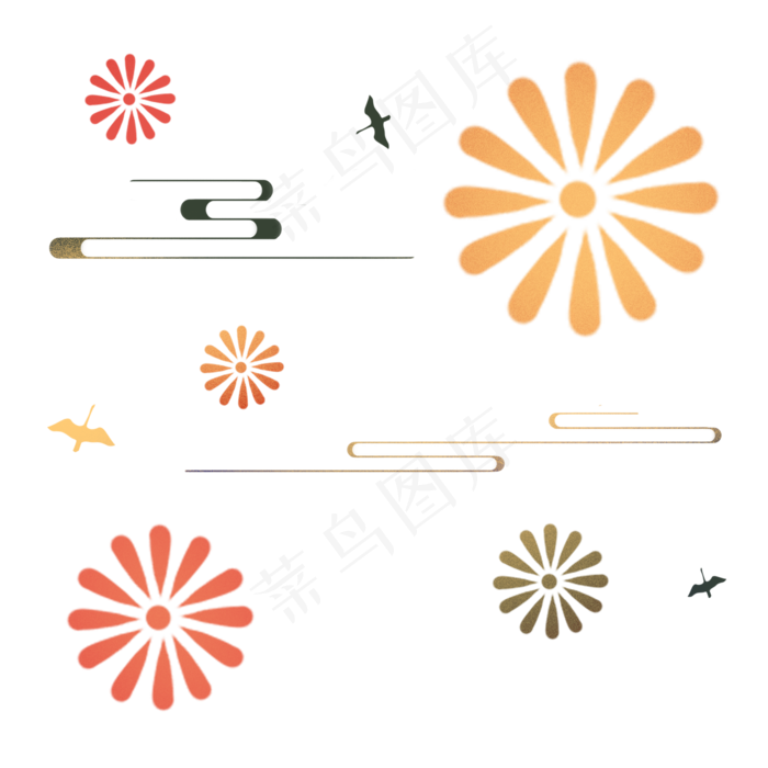 古典日式花纹,免抠元素