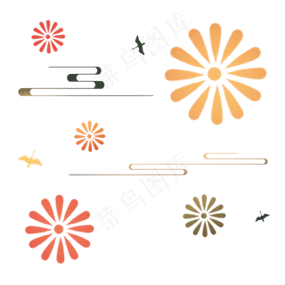 古典日式花纹,免抠元素