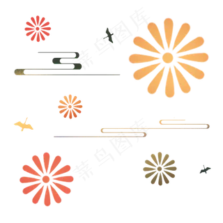 古典日式花纹,免抠元素