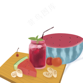 夏季水果饮料元素设计