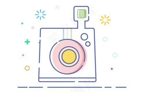 MBE风格照相机图标,免抠元素