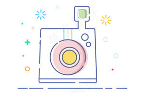MBE风格照相机图标,免抠元素
