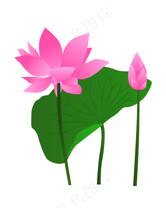 矢量卡通粉色莲花(4167*5208px 300 dpi )ai矢量模版下载