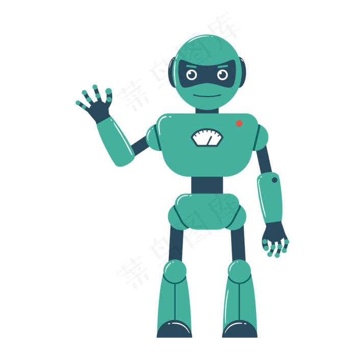 卡通绿色的机器人矢量素材,免抠元素