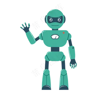 卡通绿色的机器人矢量素材,免抠元素