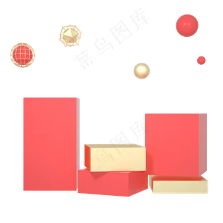 C4D红金色512母亲节立体电