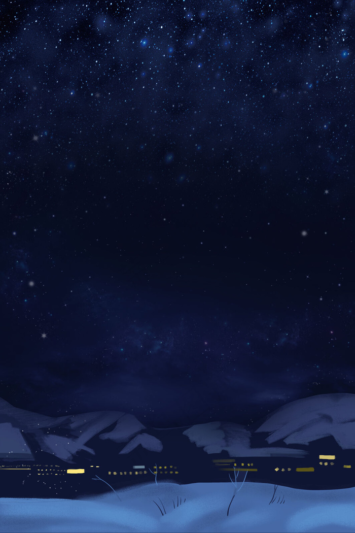 唯美蓝色夜晚星空背景素材