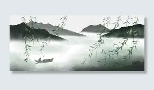 古风水墨中国风山水简约新国风