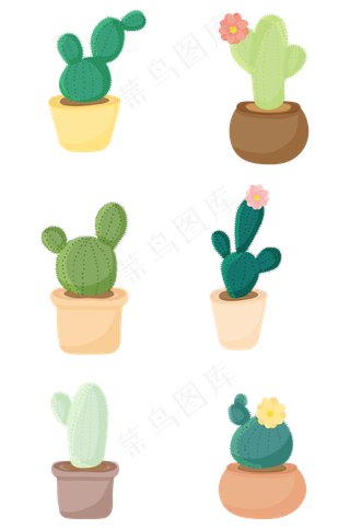 矢量可爱萌系清新仙人掌