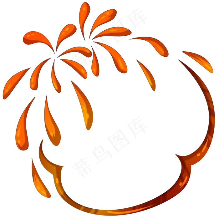 卡通手绘元旦节烟花边框,免抠元素