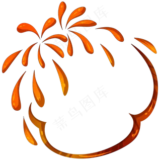 卡通手绘元旦节烟花边框,免抠元素