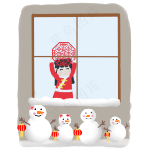 2019新年春节小年卡通女孩,免抠元素