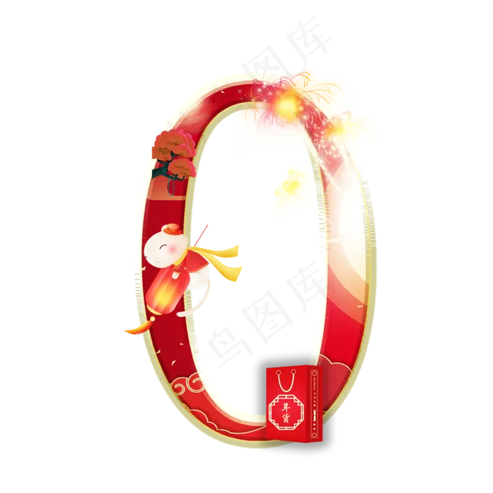 鼠年烟花数字0(2000*2000px 	      )psd模版下载