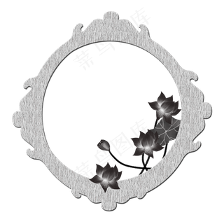 荷花边框png素材