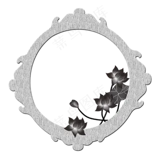 荷花边框png素材