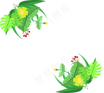 小清新角花矢量免抠图