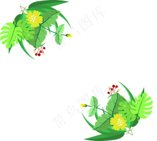 小清新角花矢量免抠图