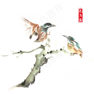 嬉戏的小鸟,免抠元素