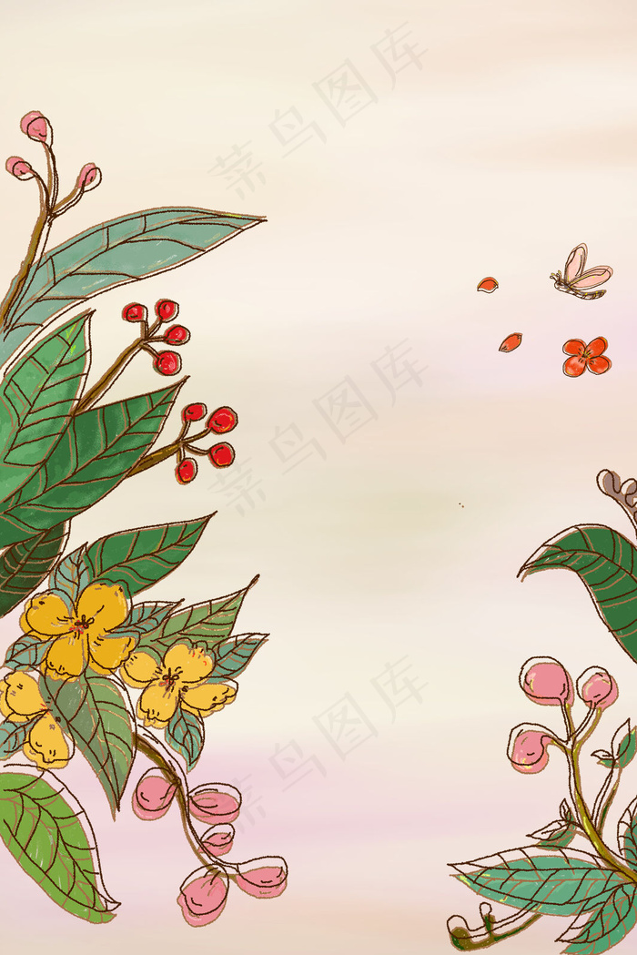 三八妇女节手绘花草psd分层banner(3545*5315px 	      )psd模版下载