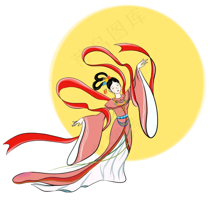 中秋佳节嫦娥仙女神仙节日艺术字,免抠元素(2000*2000px 300 dpi )psd模版下载