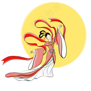 中秋佳节嫦娥仙女神仙节日艺术字,免抠元素