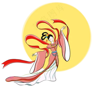中秋佳节嫦娥仙女神仙节日艺术字,免抠元素