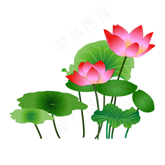 矢量卡通粉色莲花