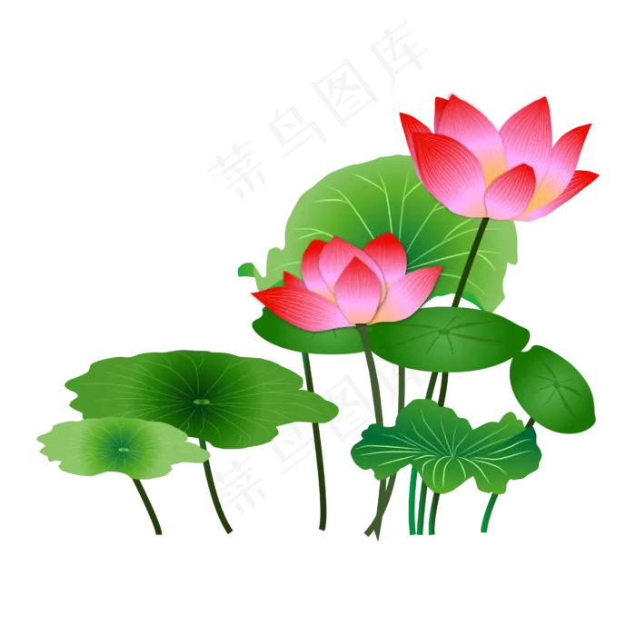 矢量卡通粉色莲花(4167*4167px 300 dpi )ai矢量模版下载