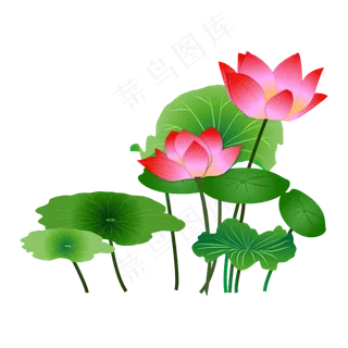 矢量卡通粉色莲花