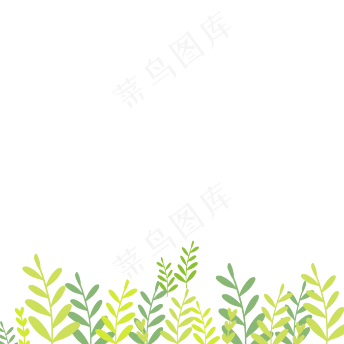 手绘美丽植物绿色草,免抠元素(2000X2000(DPI:72))psd模版下载