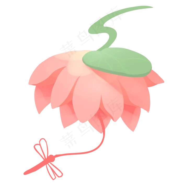 荷花蜻蜓风铃(2000X2000(DPI:300))psd模版下载