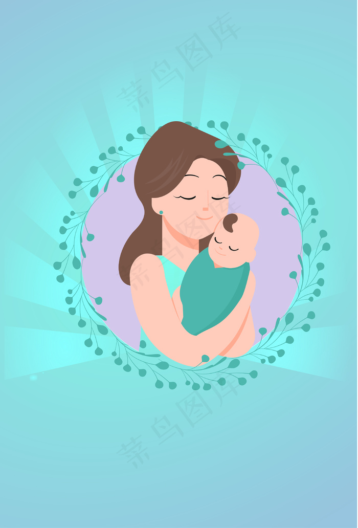 5.12母亲节温馨感恩蓝底渐变海报背景